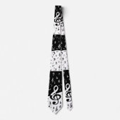 Cravate Stylish Treble Clef Wave Black and White (Devant)