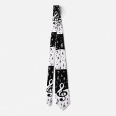 Cravate Stylish Treble Clef Wave Black and White (Dos)