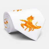 Cravate Stylized image of Dragon in flame (Roulé)