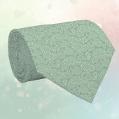 Cravate Subtle Paisley Sage Green White Spring Colors