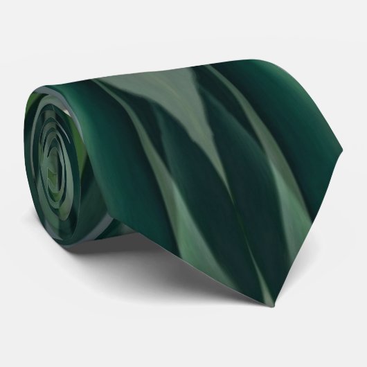 Cravate Succulente Flore Verte Et Forêt Kaleidoscope (Roulé)