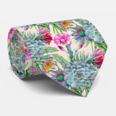 Cravate Succulents Echeveria Cactus Motif (Roulé)