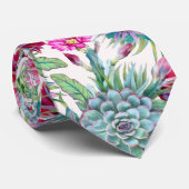 Cravate Succulents Echeveria Cactus Motif (Roulé)