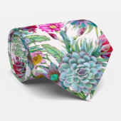 Cravate Succulents Echeveria Cactus Motif (Roulé)