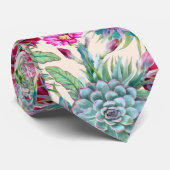 Cravate Succulents Echeveria Cactus Motif (Roulé)