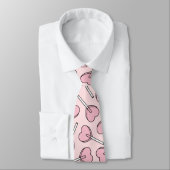 Cravate Sucettes roses, sucettes en forme de cœur, motif d (Attaché)