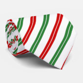 Cravate Sucre de canne Noël rayures Rouge Vert (Roulé)