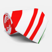Cravate Sucre de canne rouge vert blanc Motif de Noël (Roulé)