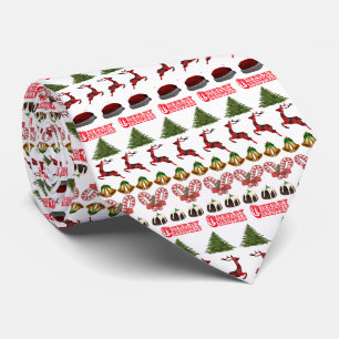 Cravate Sucres de canne, Puddings Et Motifs De Noël,
