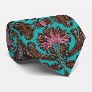 Cravate Sud Cowboy rose Turquoise Pays de l'Ouest