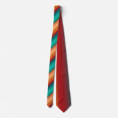 Cravate Sud-Ouest Orange rouge Turquoise arc-en-ciel rayur (Dos)