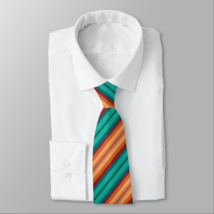 Cravate Sud-Ouest Orange rouge Turquoise arc-en-ciel rayur