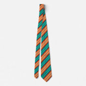Cravate Sud-Ouest Orange rouge Turquoise arc-en-ciel rayur (Dos)