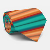 Cravate Sud-Ouest Orange rouge Turquoise arc-en-ciel rayur (Roulé)