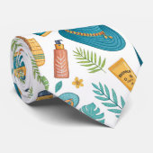 Cravate Summer Beach Essentials Pattern (1) (Roulé)