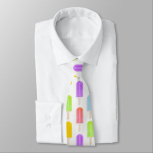 Cravate Summer Rainbow Popsicles Pattern