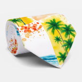 Cravate “Summer Time” beach design  (Roulé)