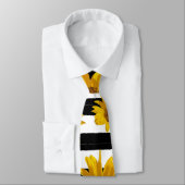 Cravate Sunflower Black White Stripes Motif (Attaché)