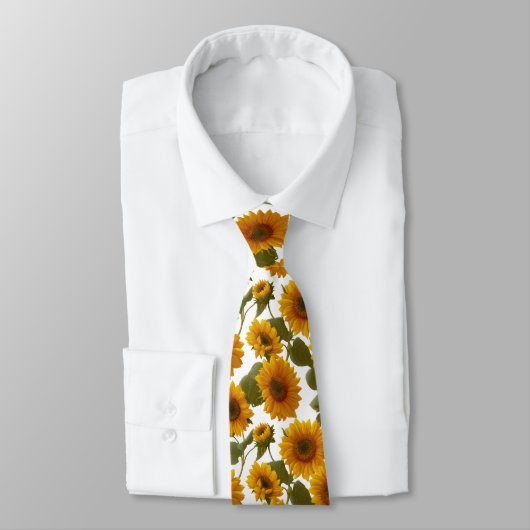 Cravate Sunflower Bloom Floral Pattern (Attaché)