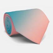 Cravate Sunset Fade Pastel Ombre rose Turquoise (Roulé)