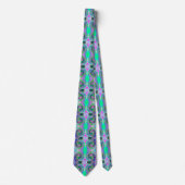 Cravate Super Abstrait Aqua et Navy Lava Swirl (Devant)
