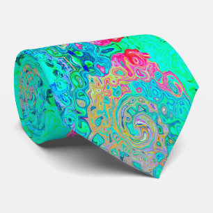 Cravate Super Abstrait Rainbow Liquid Swirl