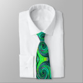 Cravate Super Abstrait Retro Green et Magenta Swirl (Attaché)