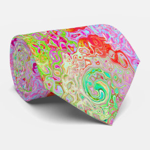 Cravate Super Abstrait Retro Pastel Green Liquid Swirl