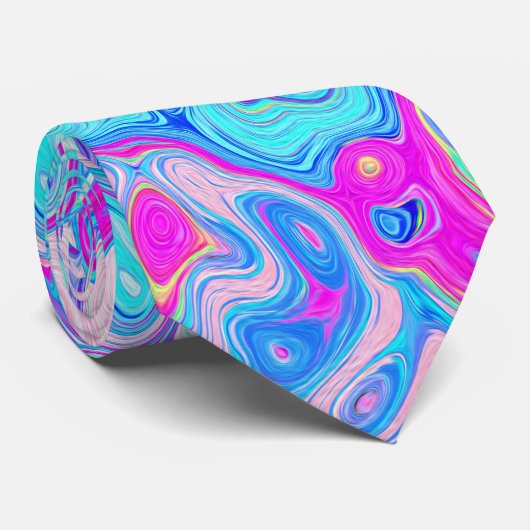Cravate Super Abstrait Retro Robin's Oeuf Blue Swirl (Roulé)