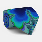 Cravate Super Blues Fractal Abstrait Art (Roulé)