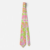 Cravate Super Coloré Acid Trip Retro Hippie Marble Art (Devant)