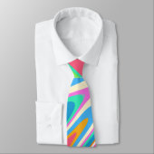 Cravate Super Hipster Retro Rainbow Surface Motif  (Attaché)