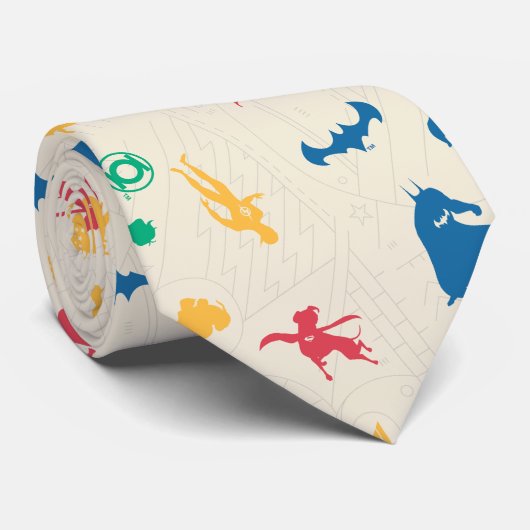 Cravate Super Pets & Justice League Motif Silhouette (Roulé)