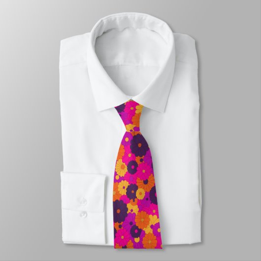 Cravate Super violet et rose hippie puissance (Attaché)