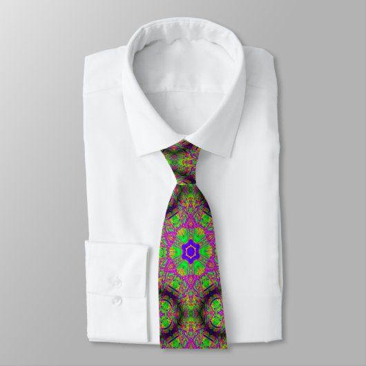 cravate super violet vert hippie (Attaché)