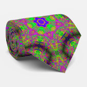 cravate super violet vert hippie (Roulé)