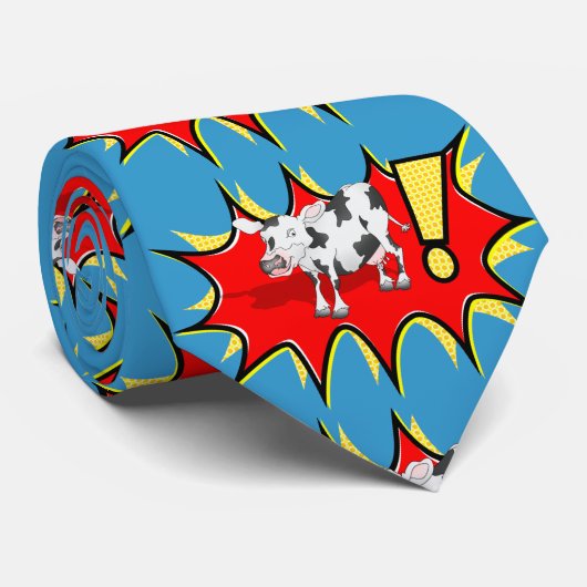 Cravate Superhero Kapow Cow (Roulé)