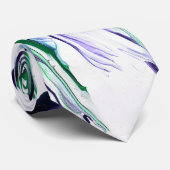 Cravate Supprime-douleur 1 Fleur Violette Verte Abstraite (Roulé)