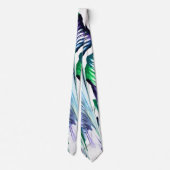 Cravate Supprime-douleur 1 Fleur Violette Verte Abstraite (Dos)