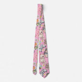 Cravate Surcharge de l'animal mignon Motif L rose BG (Dos)