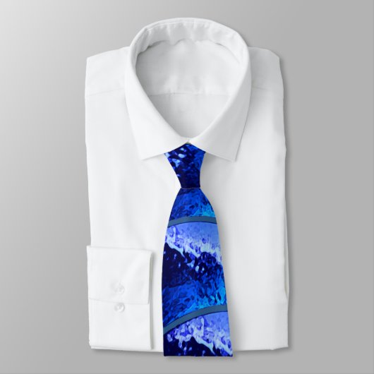 Cravate surf cool bleu vague (Attaché)
