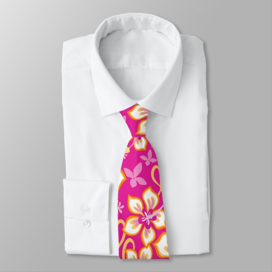 Cravate Surf JUNGLE (COMBO ROSE CHAUDE) (Attaché)