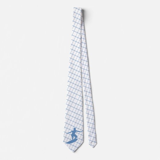 Cravate Surf Surfer Surf Board sur Blue Check Necktie (Devant)