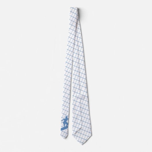 Cravate Surf Surfer Surf Board sur Blue Check Necktie (Dos)