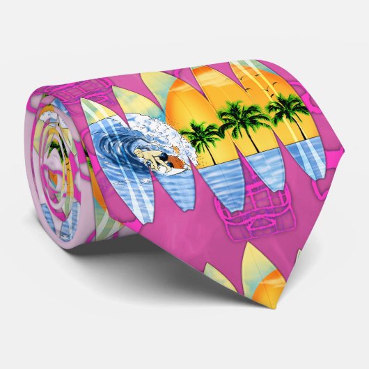 Cravate Surfer et planches de surf (Roulé)