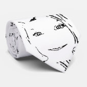 Cravate Sweet Girl, Portrait noir blanc, Yeux clairs (Roulé)