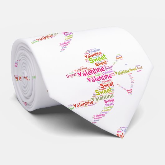 Cravate Sweet Romantic Funny Joyeux Valentine Amour Cupide (Roulé)