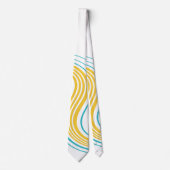 Cravate Swirl simple - Turquoise et jaune (Devant)