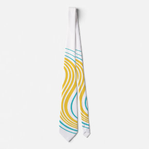 Cravate Swirl simple - Turquoise et jaune