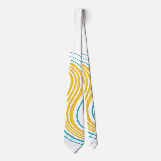 Cravate Swirl simple - Turquoise et jaune (Devant)